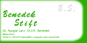 benedek stift business card